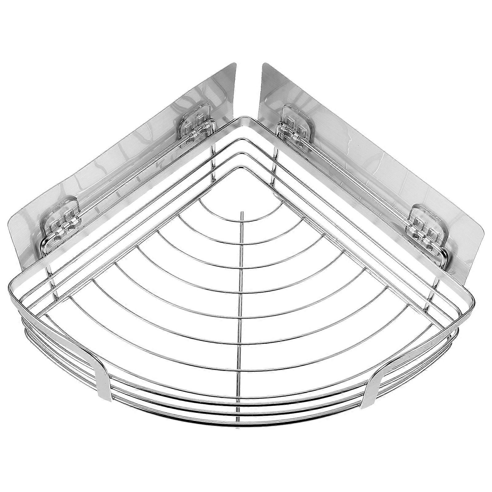 Space Saving Stainless Steel Corner Shower Rack, Triangle Shelf for Bathroom or Kitchen, Easy Installation, Polished Design, Long Term Use