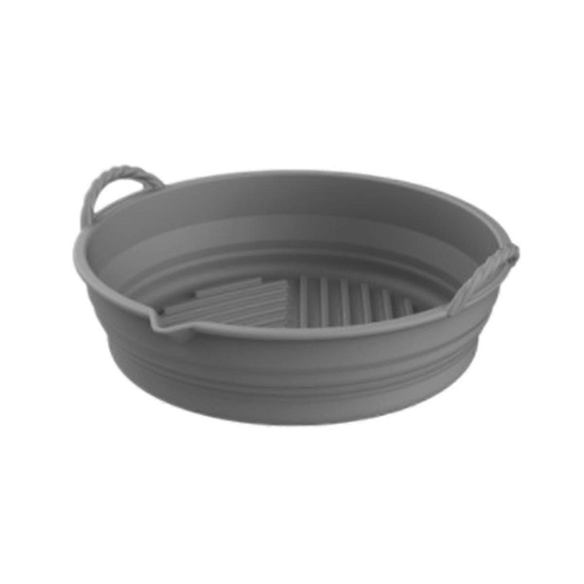 The New Foldable Air Fried Pot Silicone Baking Pan Cushion Shaped Air Fried Pan Baking Air Cooker Pad(Grey)