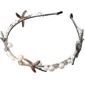 Eleganter Sea Star Haarreifen - Legierung Stirnband mit Perlendesign für Frauen, perfekt