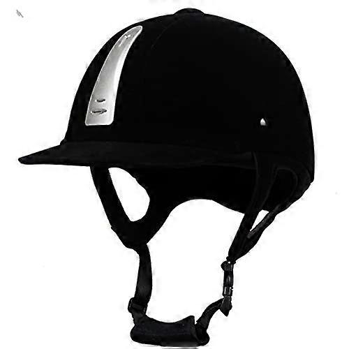 Equestrian Helmet Unisex Classic Velvet Riding Helmet 5462cm Adjustable Silver L(58)