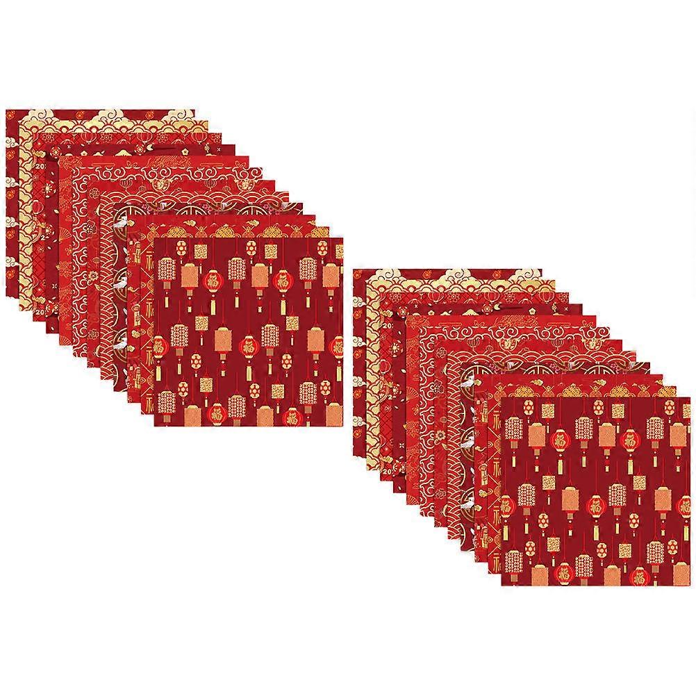 Patterned Paper Craft Making Scrapbook Background Paper Red For 24Set
