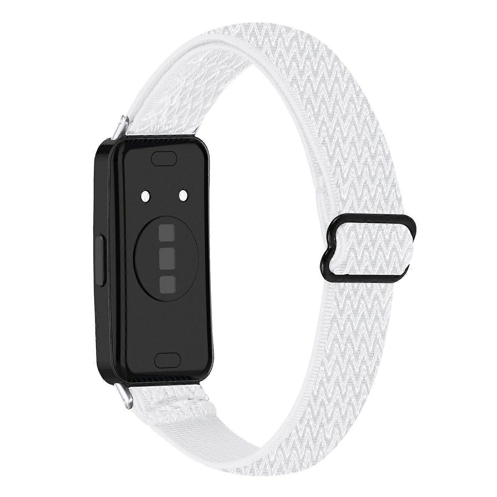For Huawei Band 10/ 9/ 8 Adjustable Nylon Watch Band Wave Design Elastic Wrist Strap