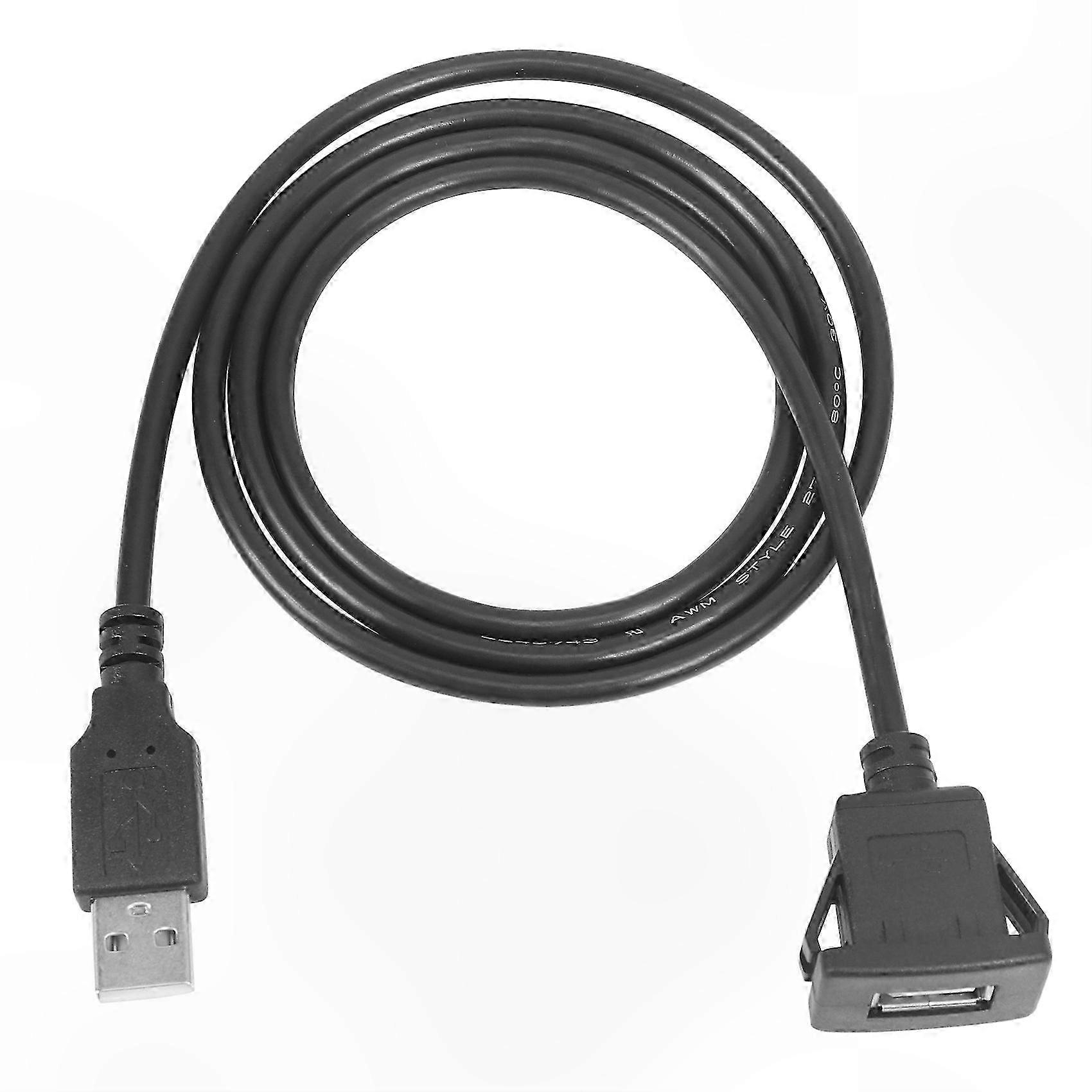1M USB Male to Female Extension Cable for Car Dashboard Mounting Socket Panel Adapter Connection Solution
