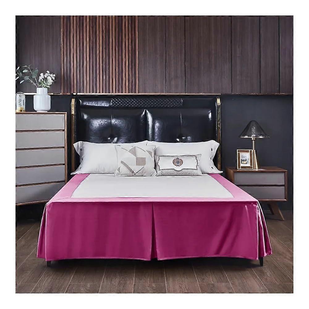 Bed Skirt Plain Colored, Open Corner, Brushed Finish For Home Or Hotel Use