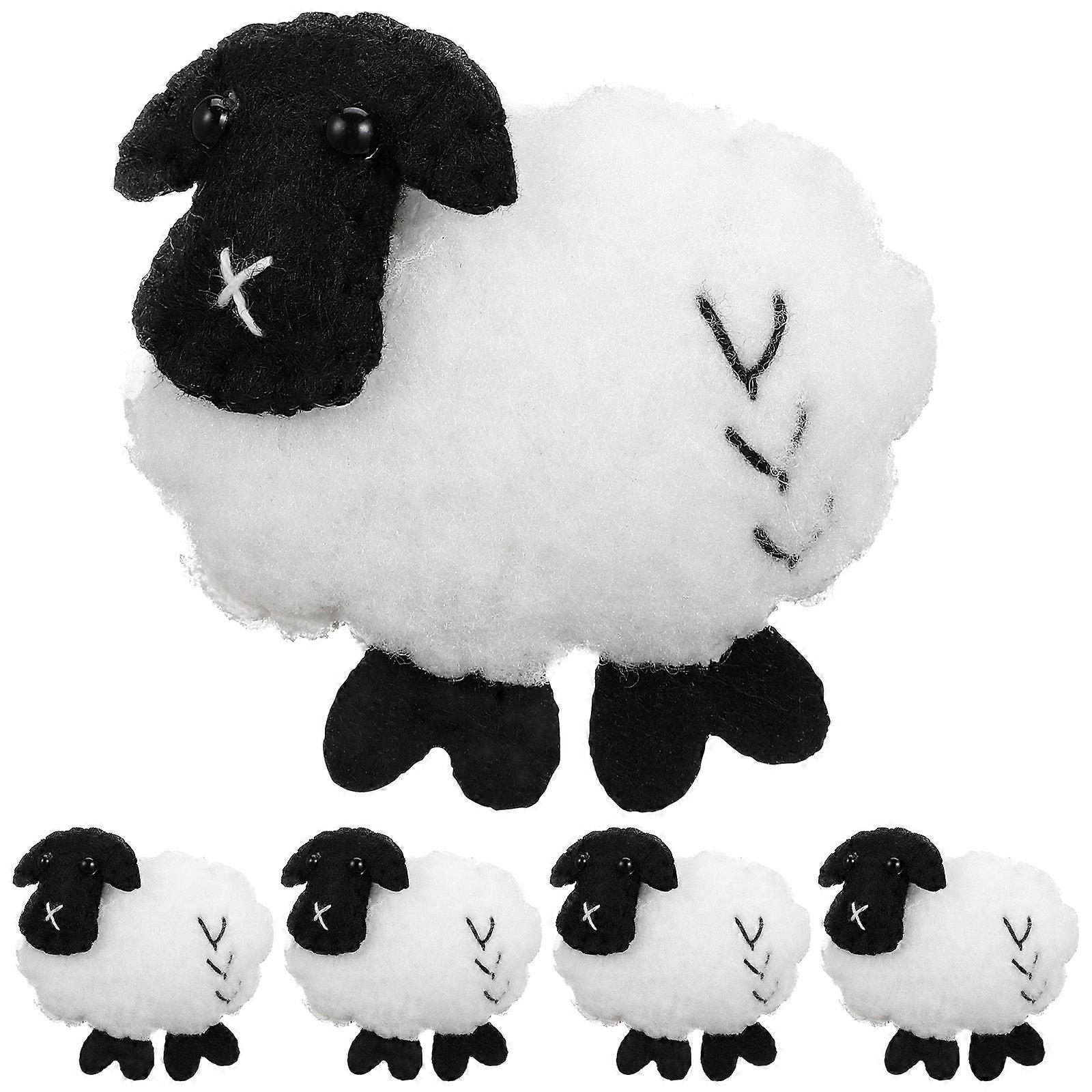 5pcs Mini Sheep Wool Felt Charms Mini Wool Felt Lamb Keychain Pendants Material