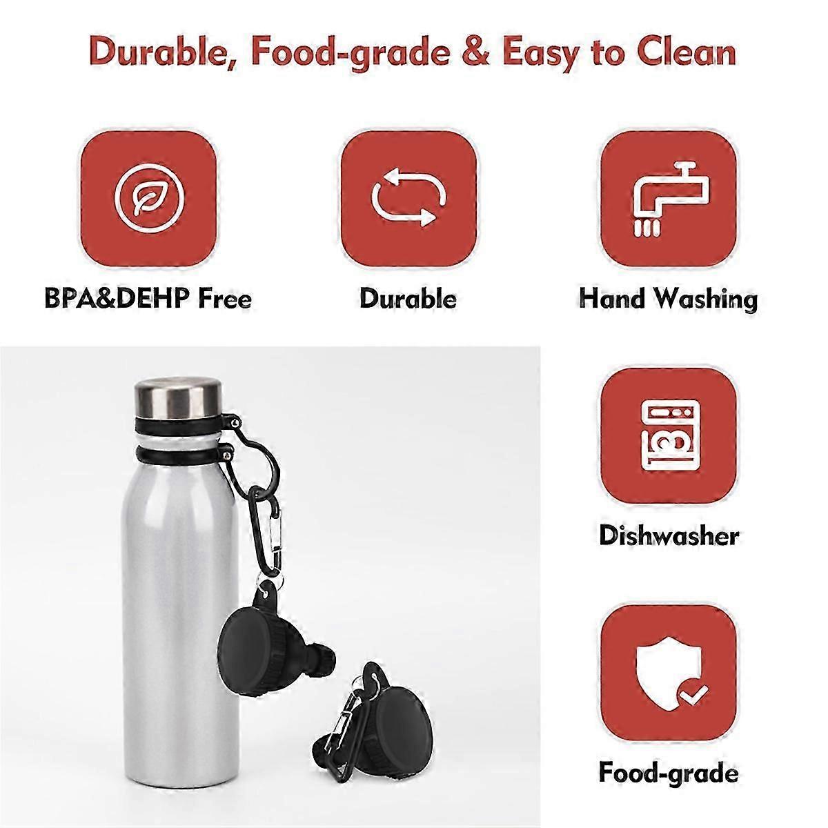 4Pack Portable Protein Powder Travel Container to Go, Protein Powder Funnel with Carabiner & Reinfo