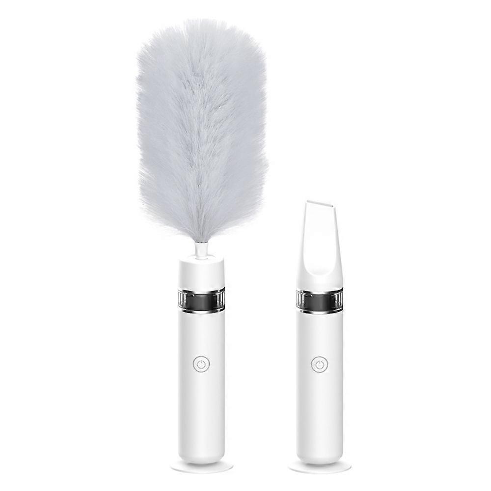 DY701 3 In 1 Electric Feather Duster Handheld Telescopic Dust Clean Brush 3 In 1 White