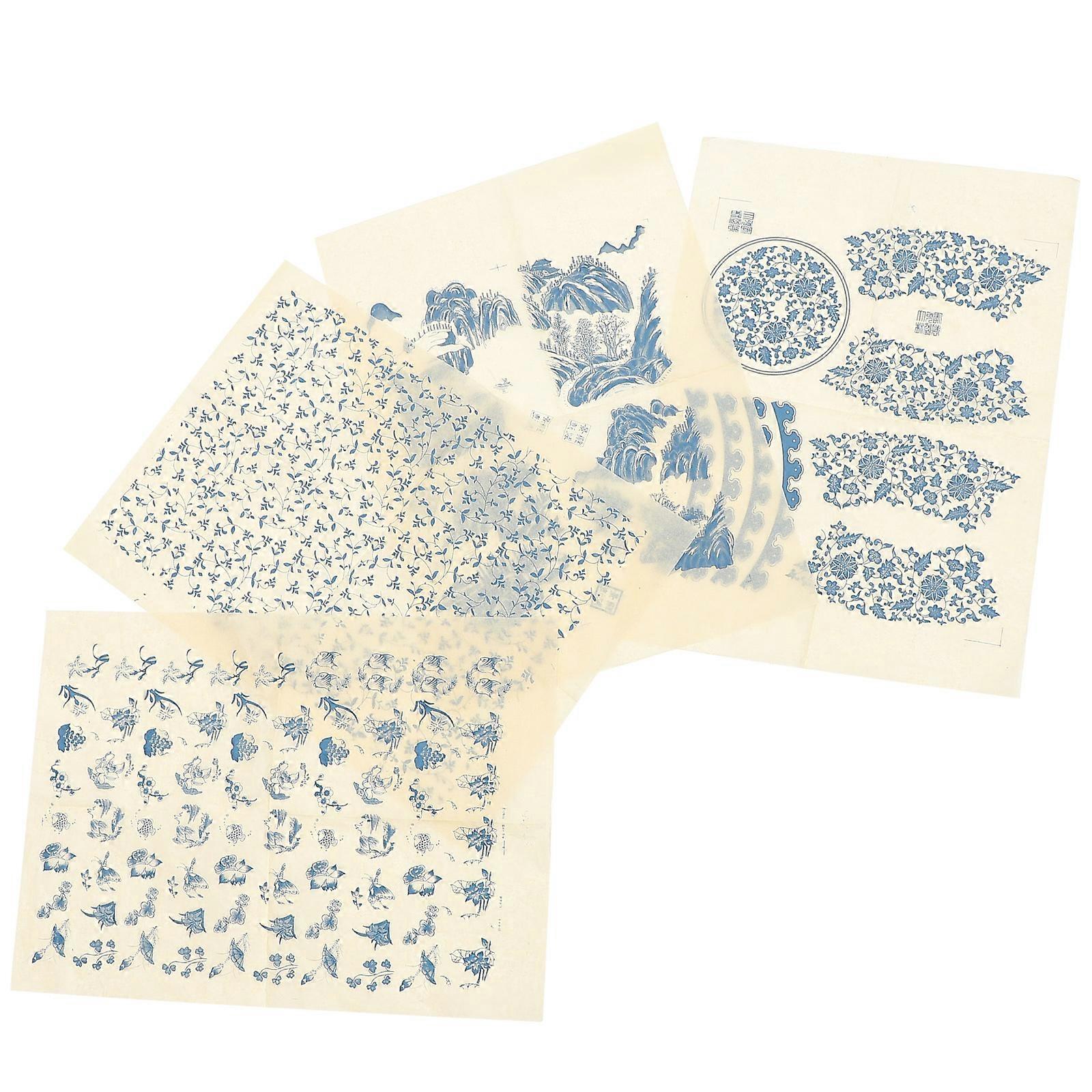 Ceramic Transfer Paper Underglaze Transfers for Diy Projects Assorted Color Sheet for 4Set
