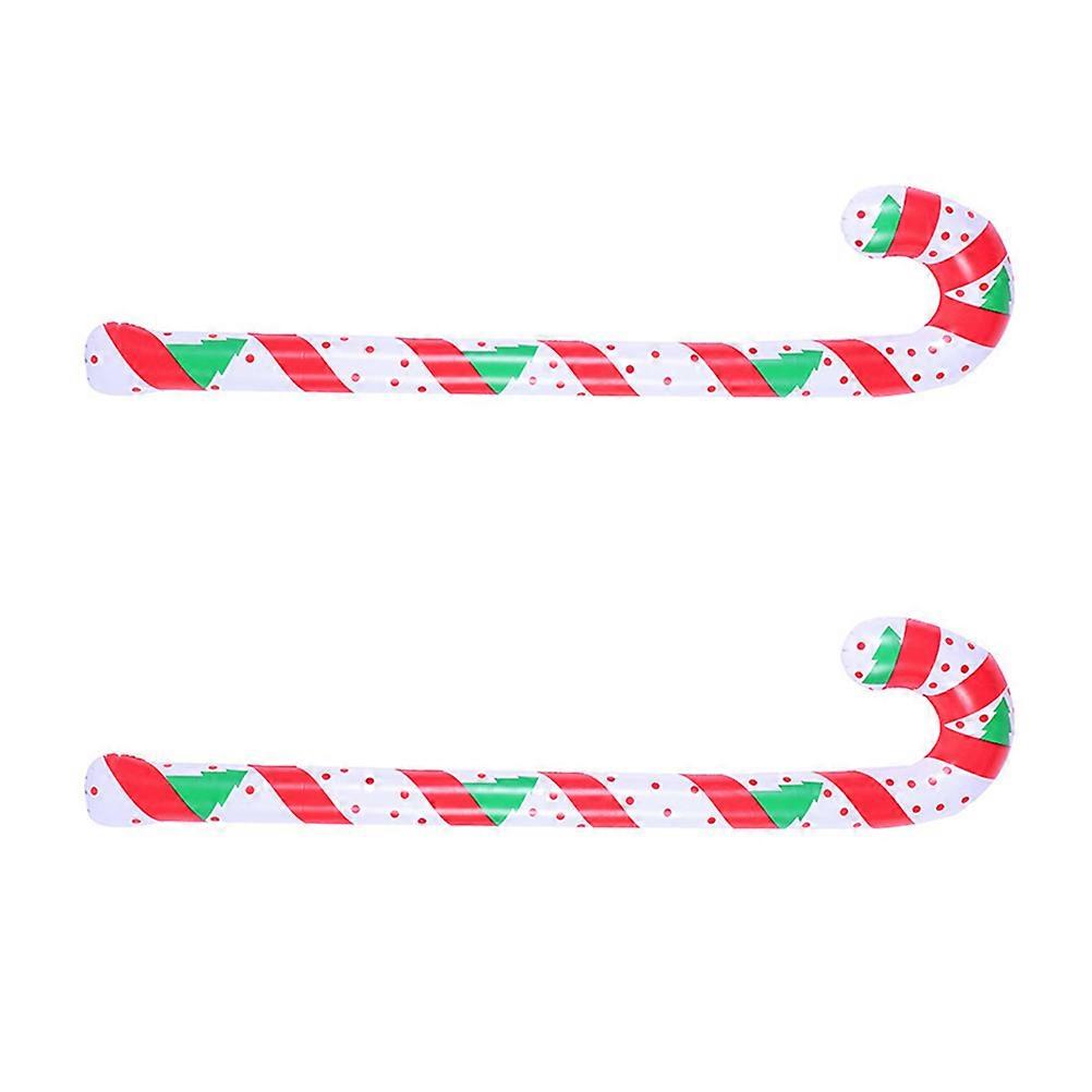 Inflatable Crutch Shaped Balloon Christmas Party Decorative Pvc Red Ornament 2Pcs