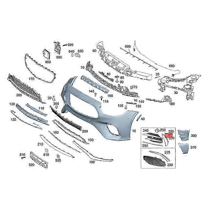 Right Front Bumper Trim Strip A2138856406 for - E-Class W213 C238 2015-2023 Car Accessorie Bright Black