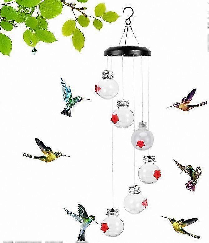 Hummingbird Feeders with Wind Chimes, Outdoor Hanging Design, Ant and Bee Resistant