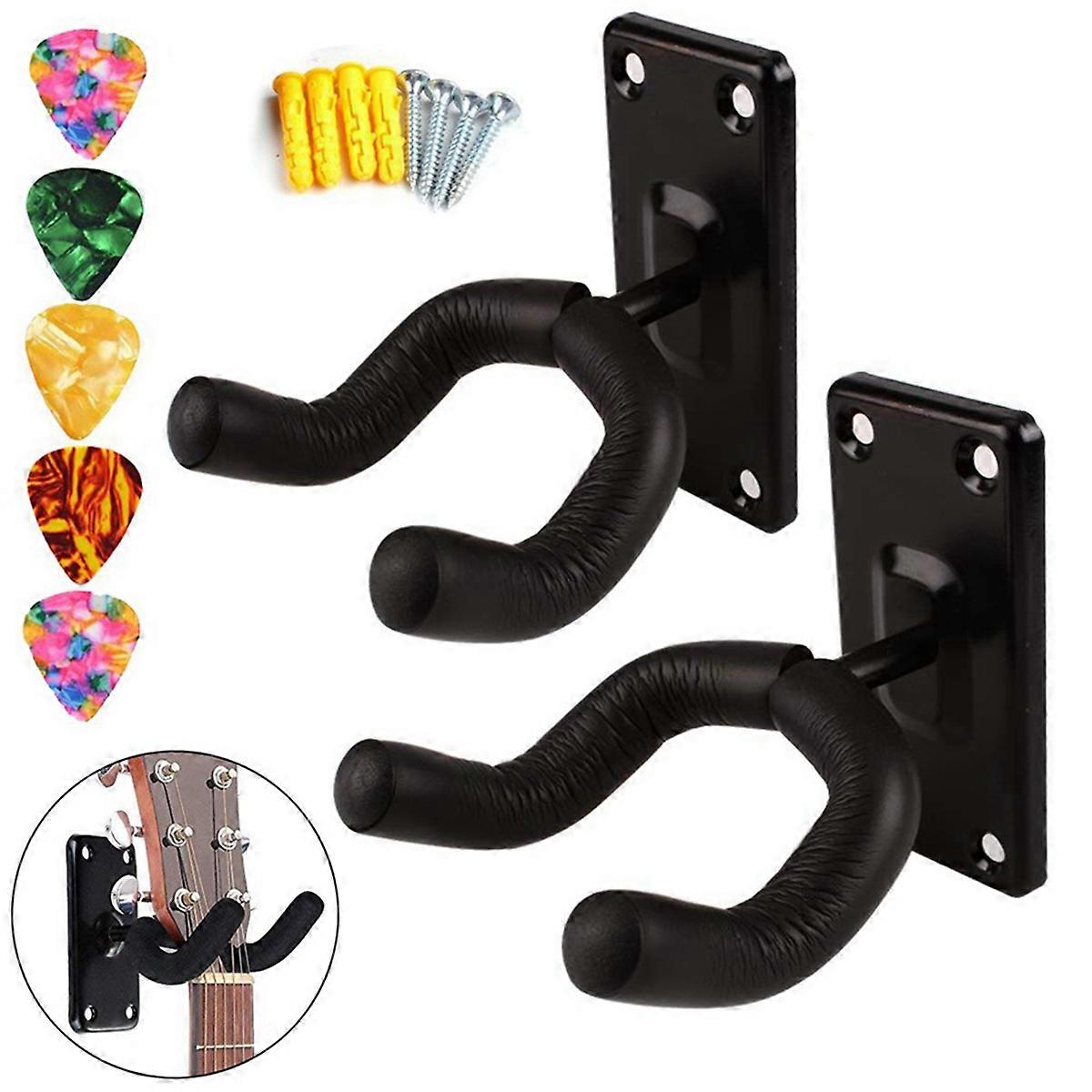 4x Guitar Hanger Hook Wall Mount Non-Slip Holder Stand for Guitar Ukulele Violin Bass Guitar Instrum