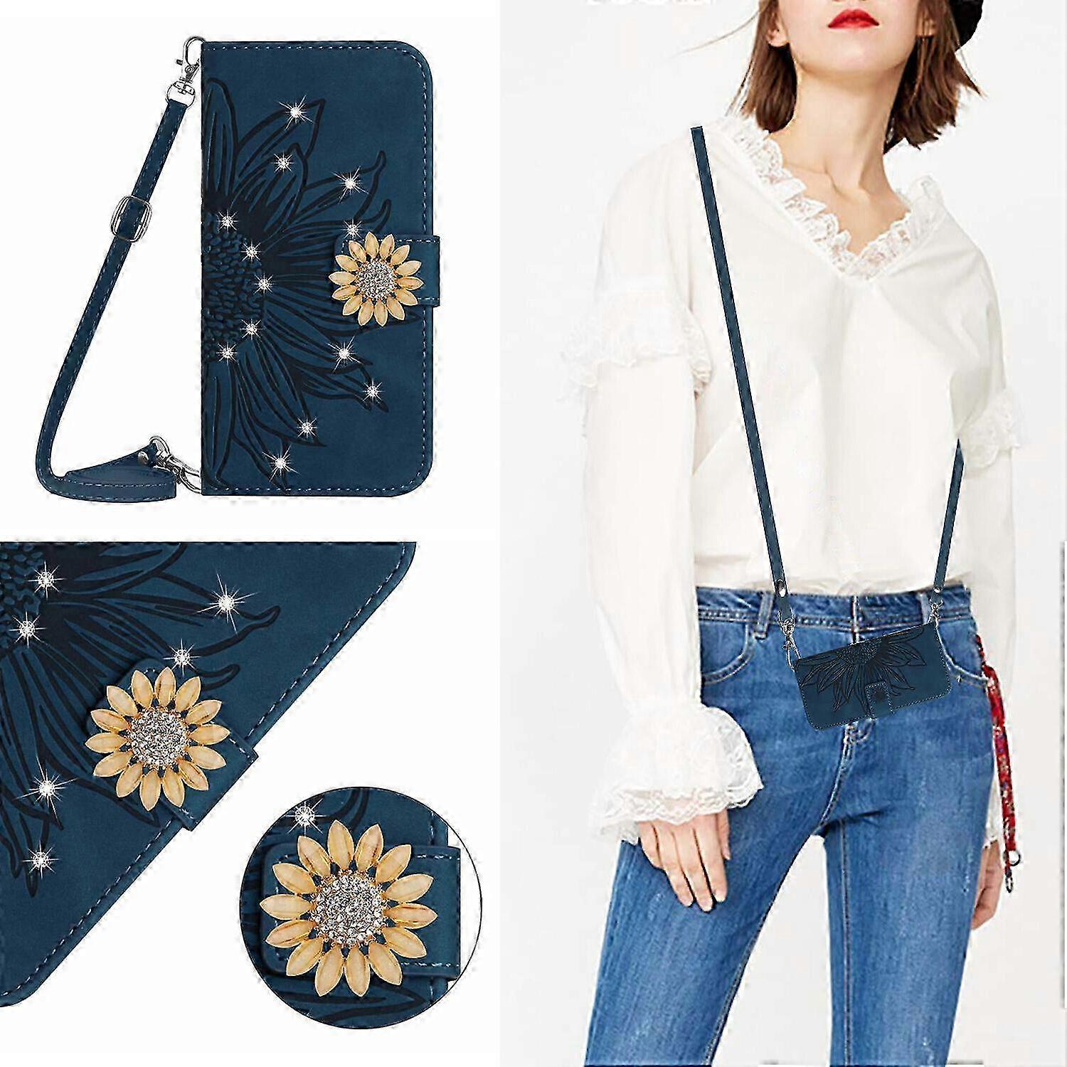 Case for iPhone 12 PRO Max Sunflower Leather Adjustable Wallet Cove...