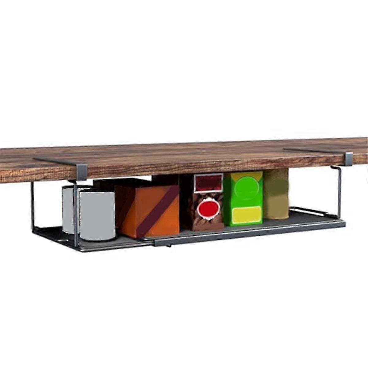Adjustable Cabinet Shelf, Under Desk Storage Long Clips for Office-A