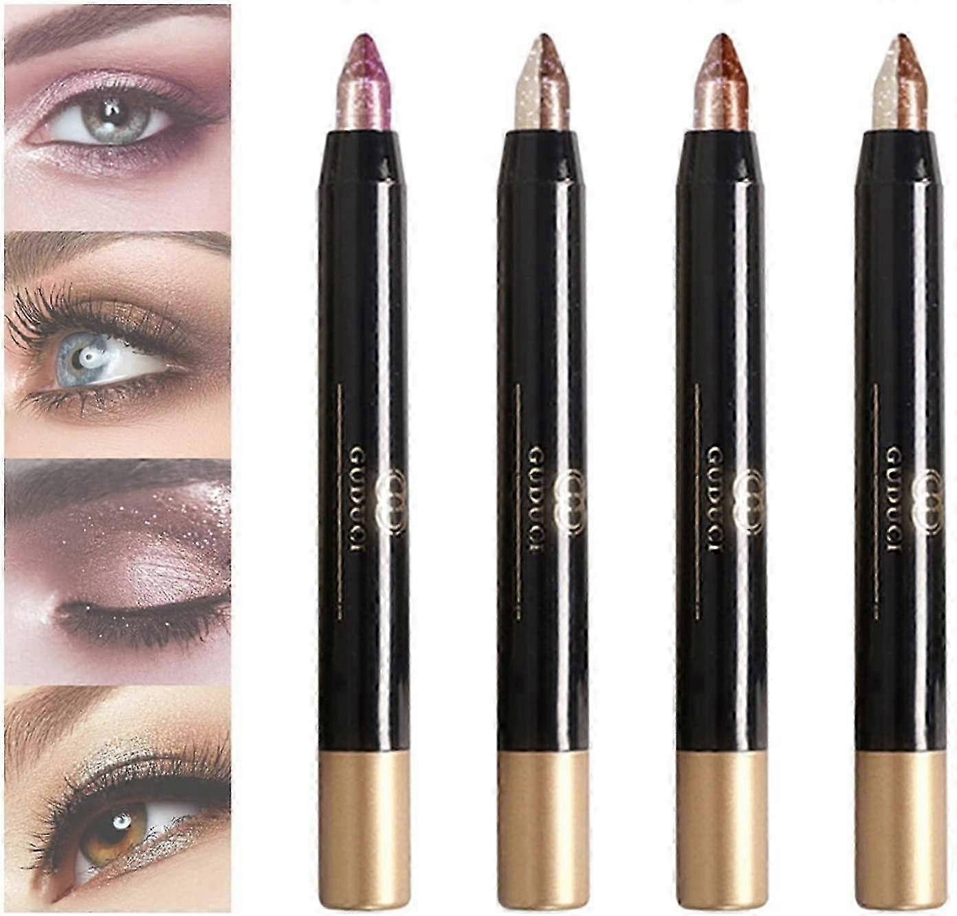4Pcs Glitter Eyeshadow Stick, Colorful Waterproof Long Lasting Two-...