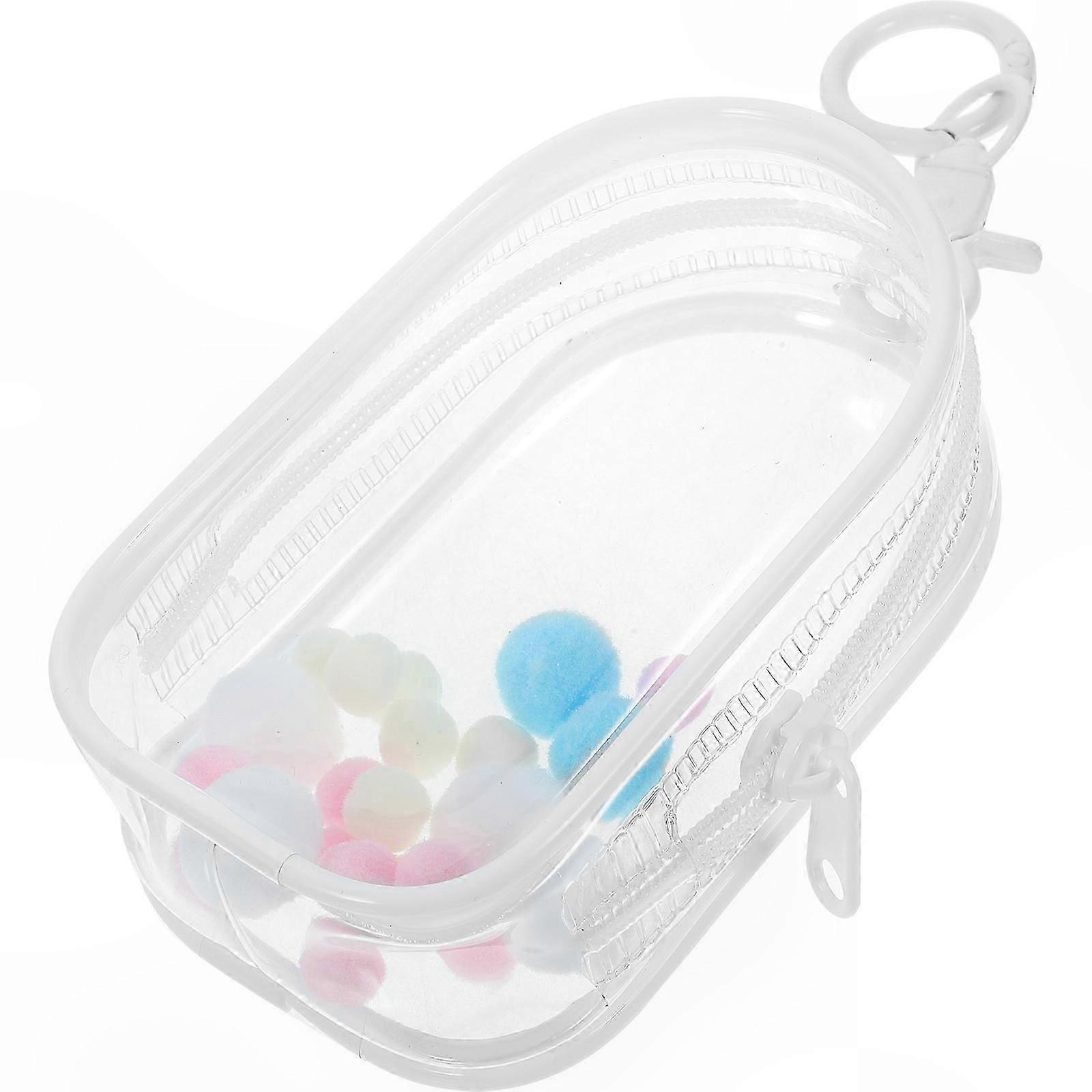 Transparent Doll Display Pouch with Hook for Keychains