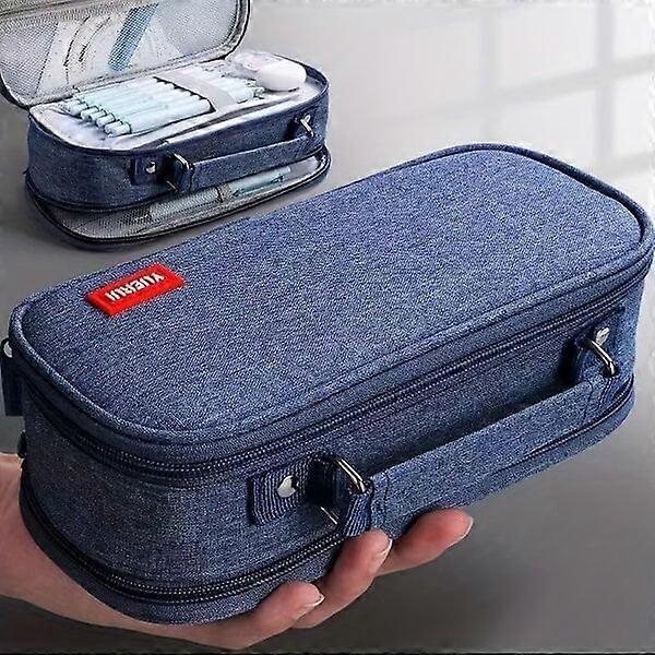 Zippered pencil case with large space, a great helper for stationery storage