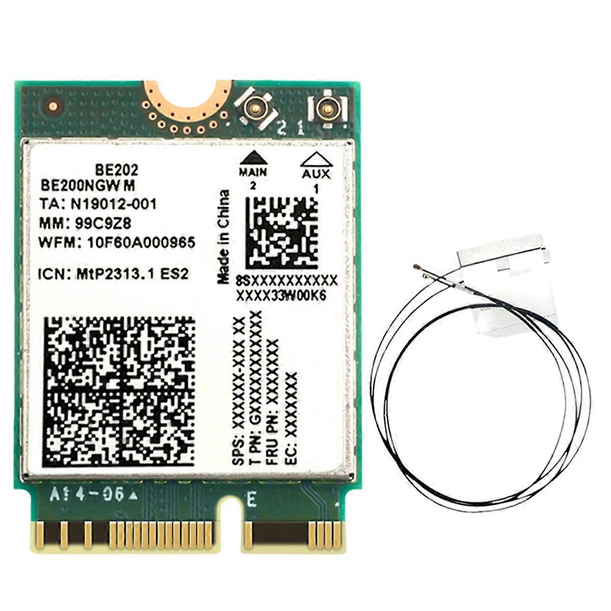 BE202 WiFi7 Network Card 2.4/5/6G Tri-Band 5374M Gigabit Wireless WiFi Network Card Bluetooth 5.4 with Antenna