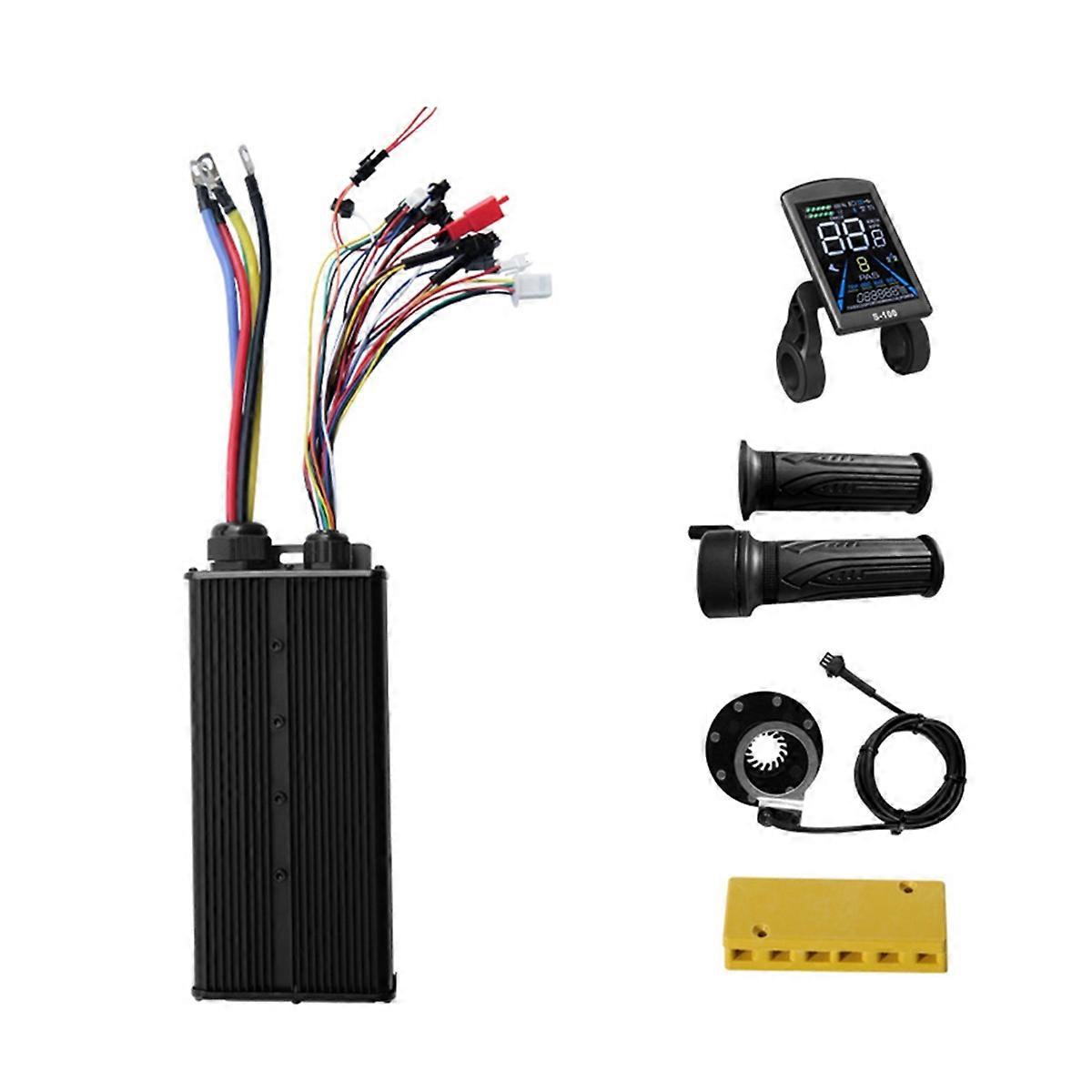 48V-72V 100A 24-Tube 3 Mode Controller with S-100 Display +20X Full Throttle+KT 8 for Electric Scooter Modification