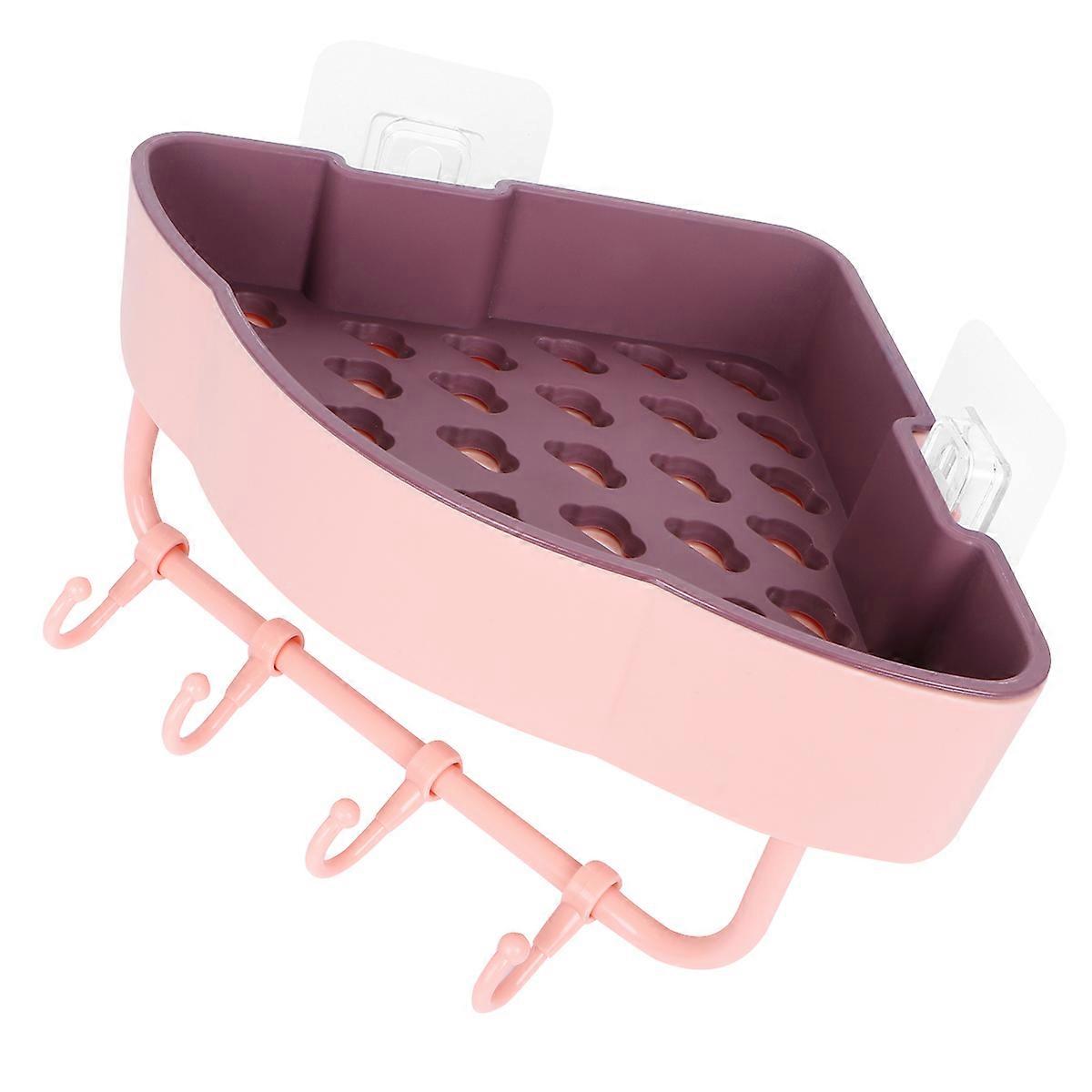 Pink Bathroom Storage Rack Triangle Corner Rack for Storage 1Pcs