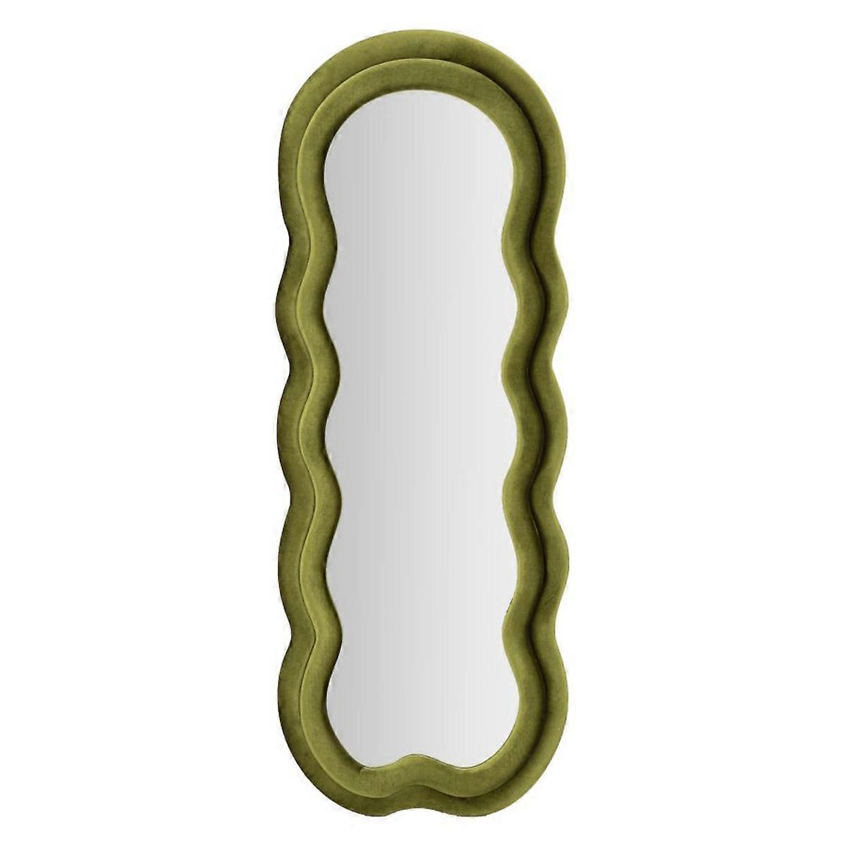 Specchio con Cornice Onde 1, Verde, MDF, 60x4x160 cm