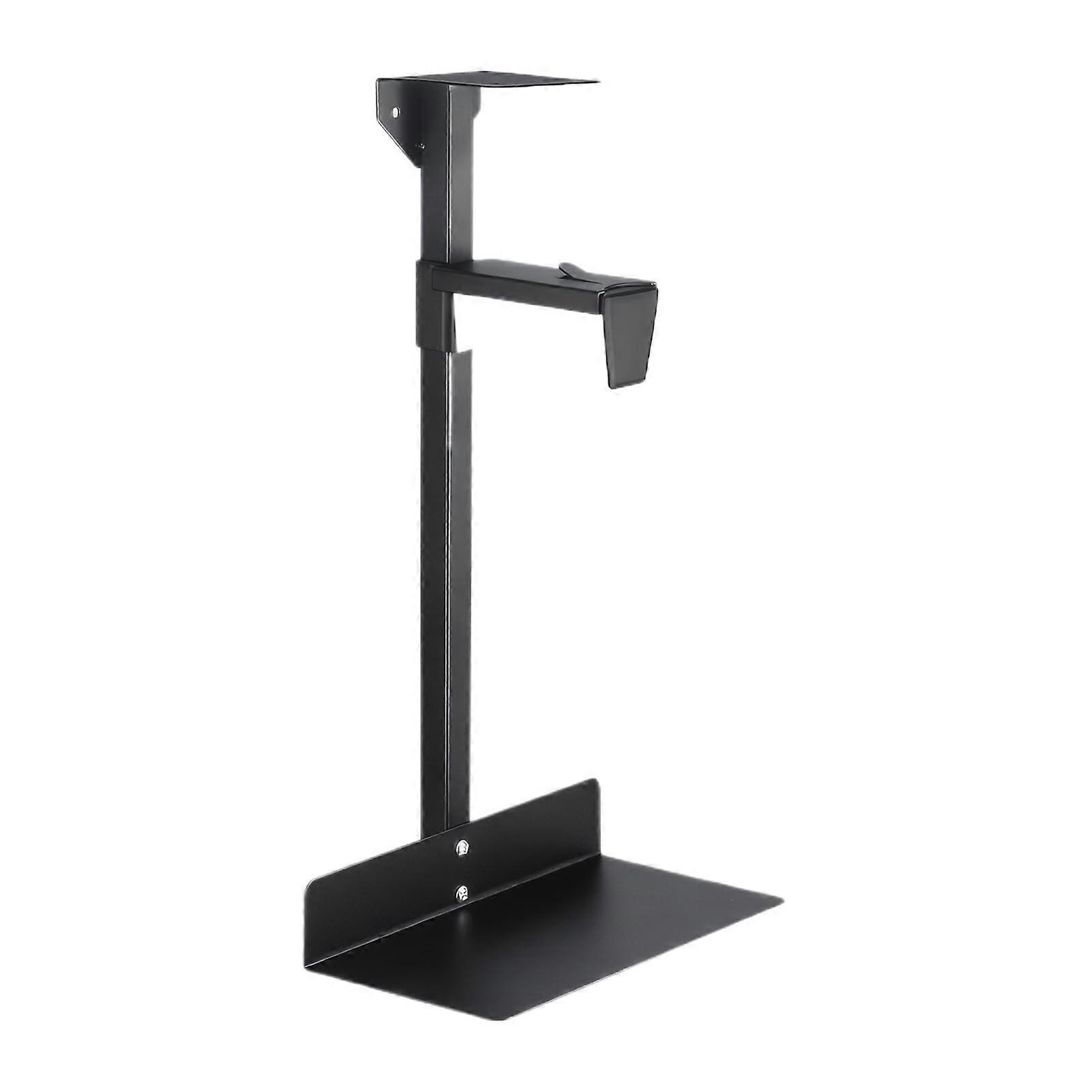 CPU Holder Under Desk Height Adjustable Carbon Steel Computer Tower Bracket Mount Hanger Black