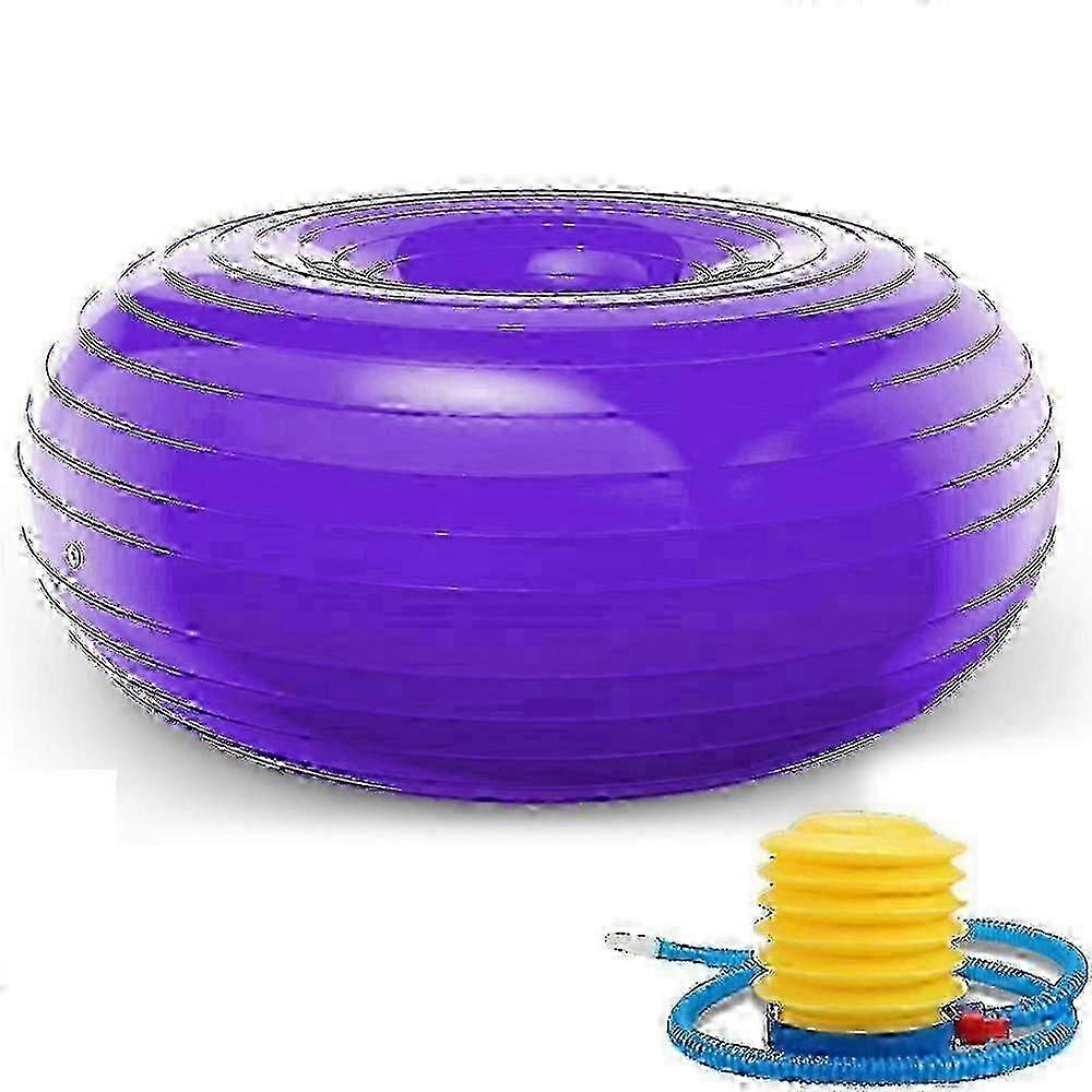 Yoga Ball|donut Yoga Ball - Light Purple With Pump