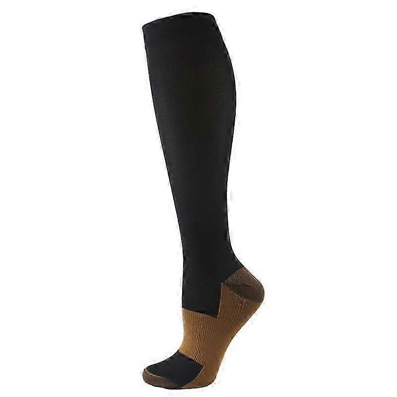 17 Pair Copper Fiber Compression Calf Socks Elastic Sports Socks Unisex Support Stockings for Running Cycling Adult