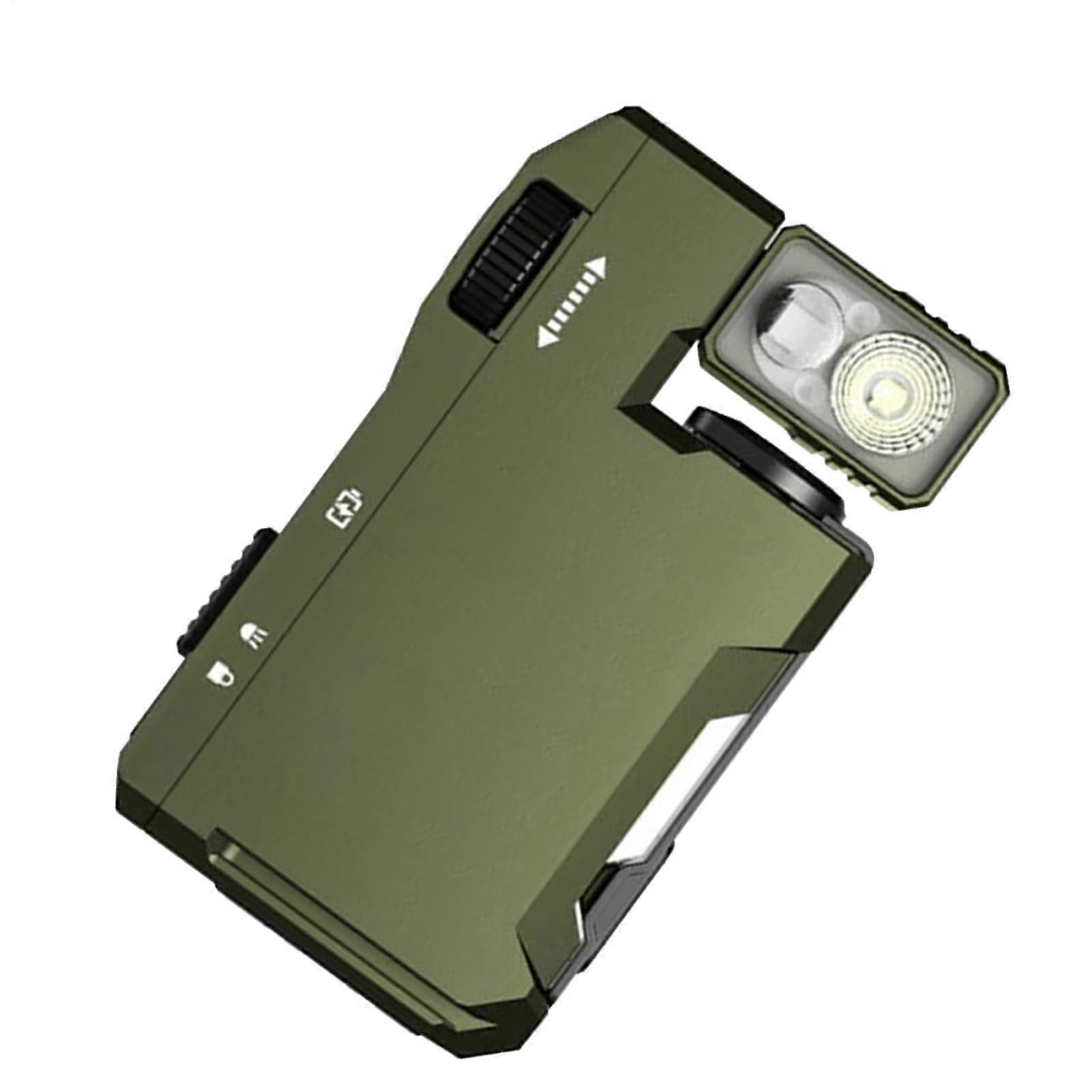 Rechargeable High Lumen Flashlight with Magnetic Base, Waterproof Design, 3 Modes, Super Bright Torch for Outdoor Hiking - Green