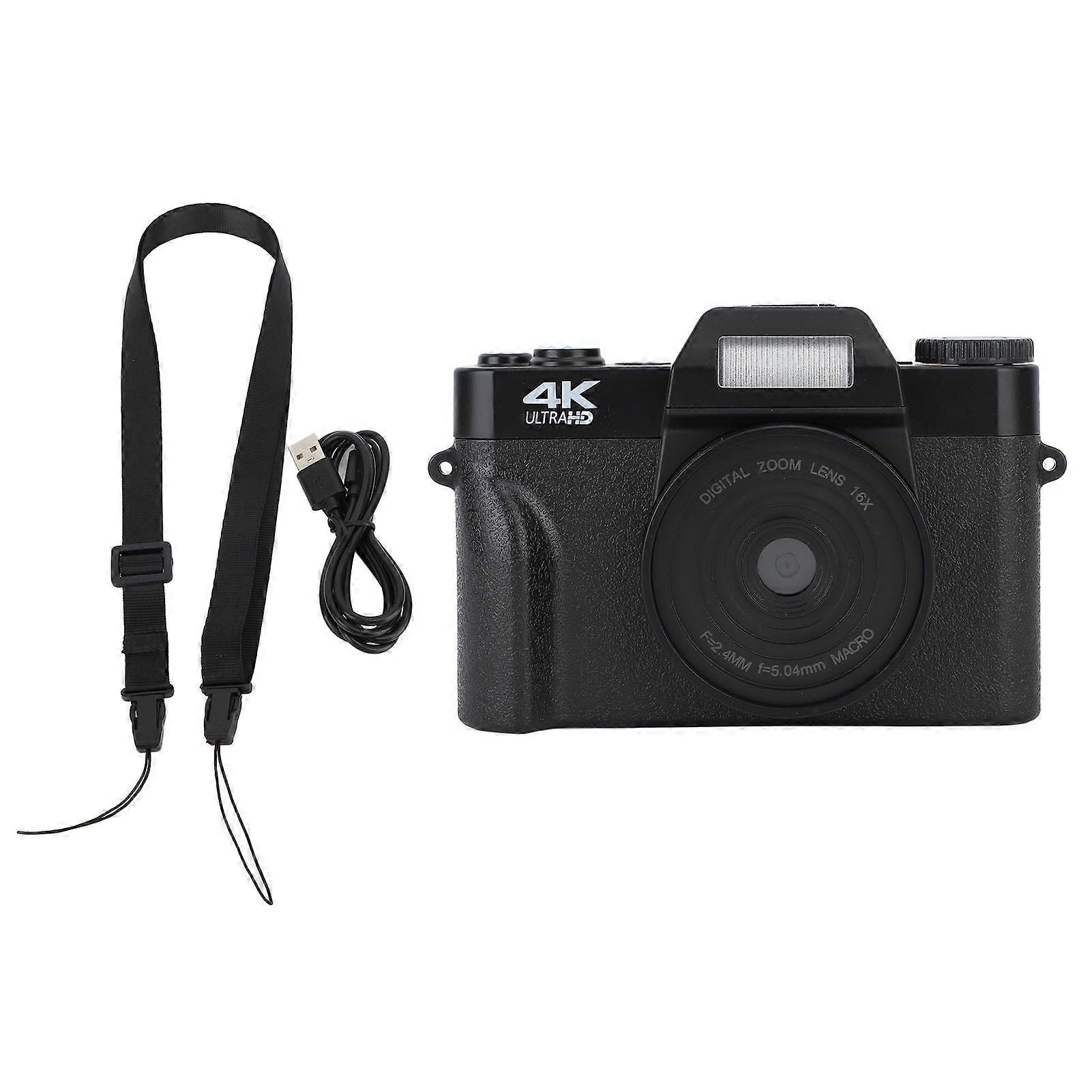 4K HD Digital Camera 48MP 16X Digital Zoom Autofocus Anti Shake 3.0 Inch IPS Screen Pocket Compact Travel Vlogging Camera for Photography