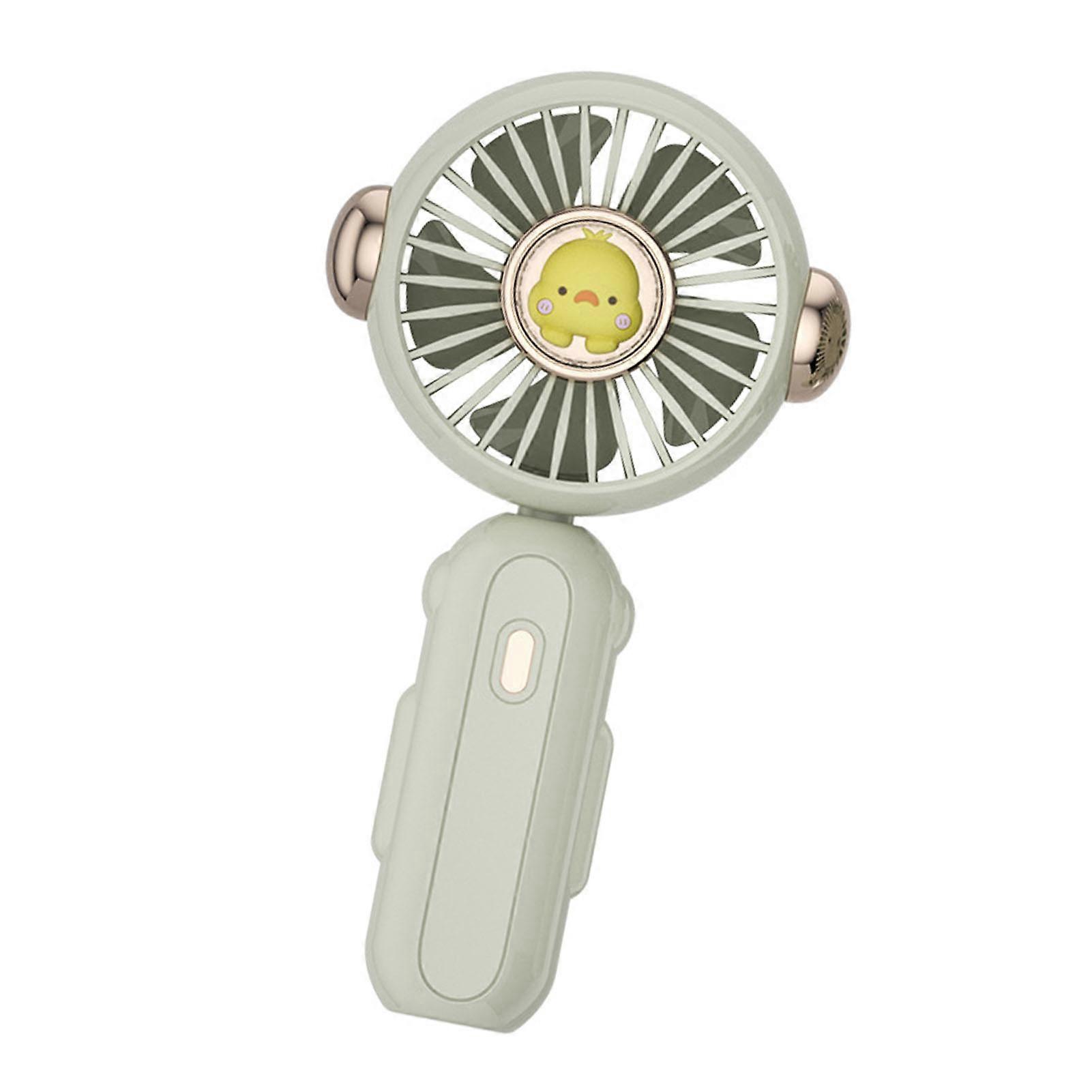 Portable Handheld Fan 3 Speed USB Charging Folding 3-Blade Green