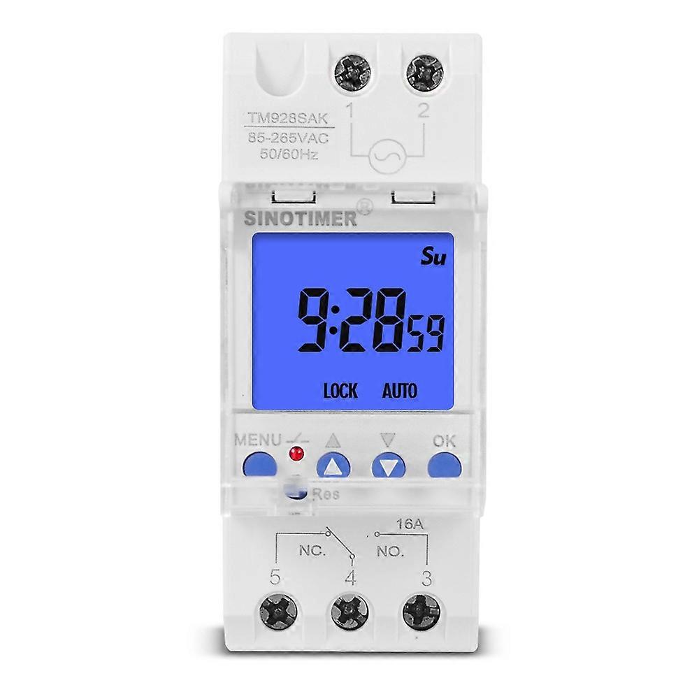 SINOTIMER TM928SAKL 85-265V 16A 1 Second to 168 Hours Programmable Electronic Time Switch