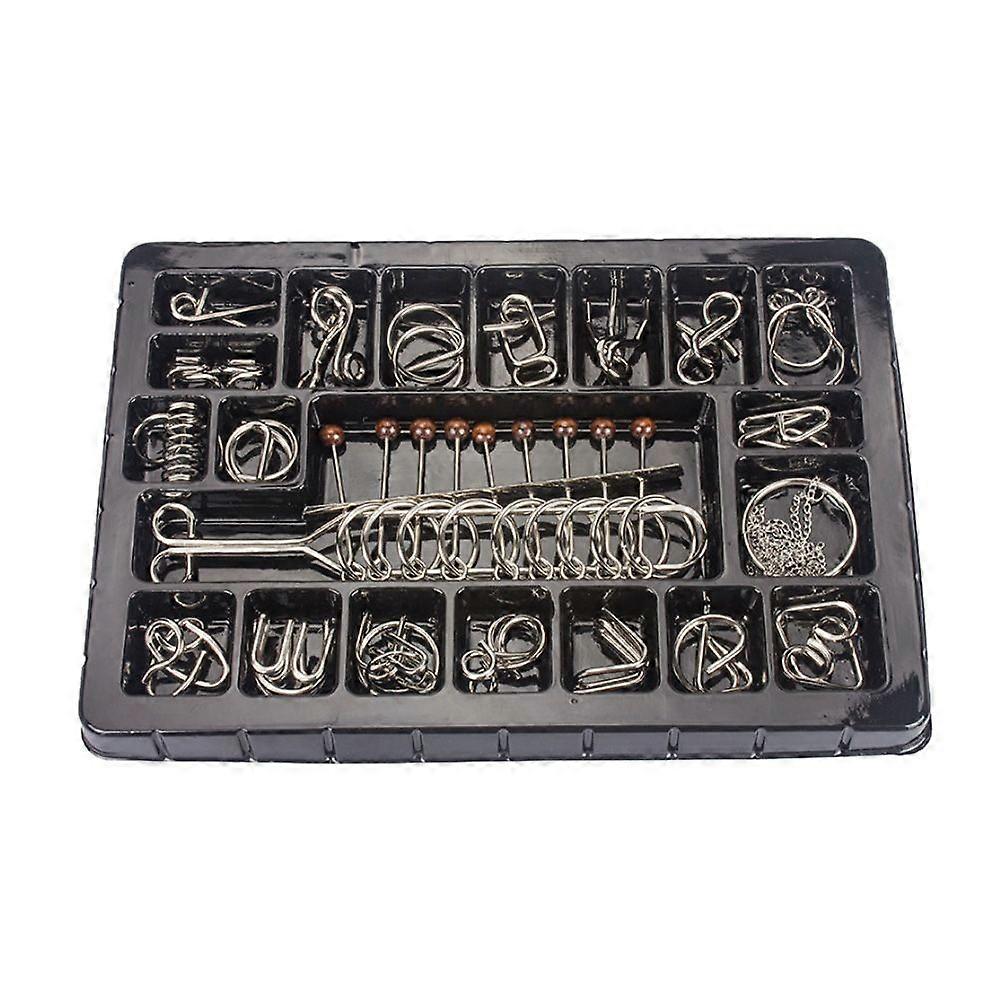 20pcs Chinese Ring Puzzle Intellectual Solution Nine Ring Buckle Educational Toys