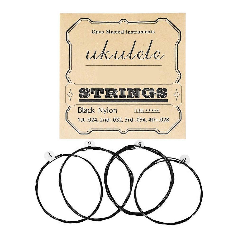 Black Nylon Ukulele String Replacement for Lyre Use 12Pcs Instrument Strings