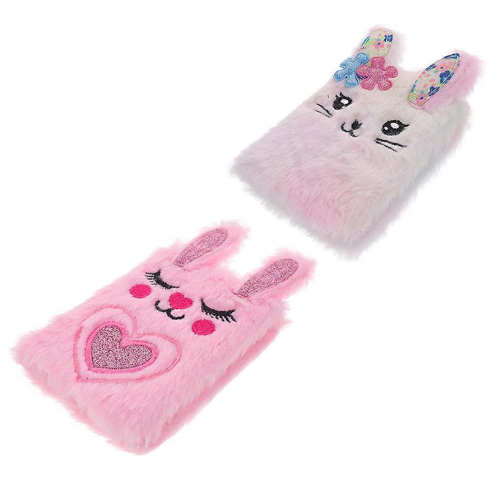 Plush Cover Journal Book Rabbit Shaped Notebook for Writing 6 Pieces