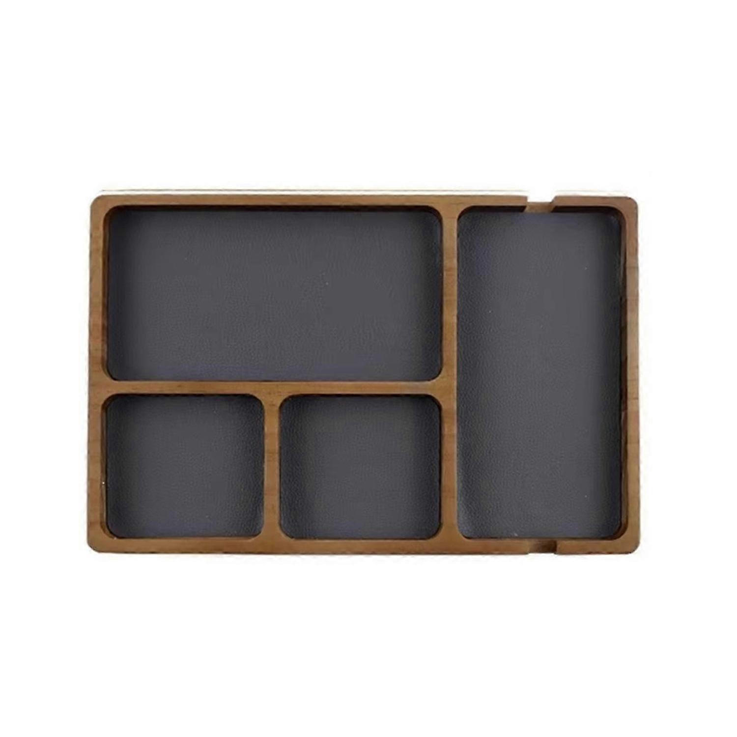 Wooden Desktop Storage Organization Box with Compartments for Glasses Mobile Phone Sundries Solid Wo