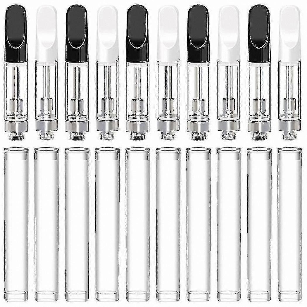 10-Pack 1.0ml Glass Cartridges with Ceramic Core for Storage Use