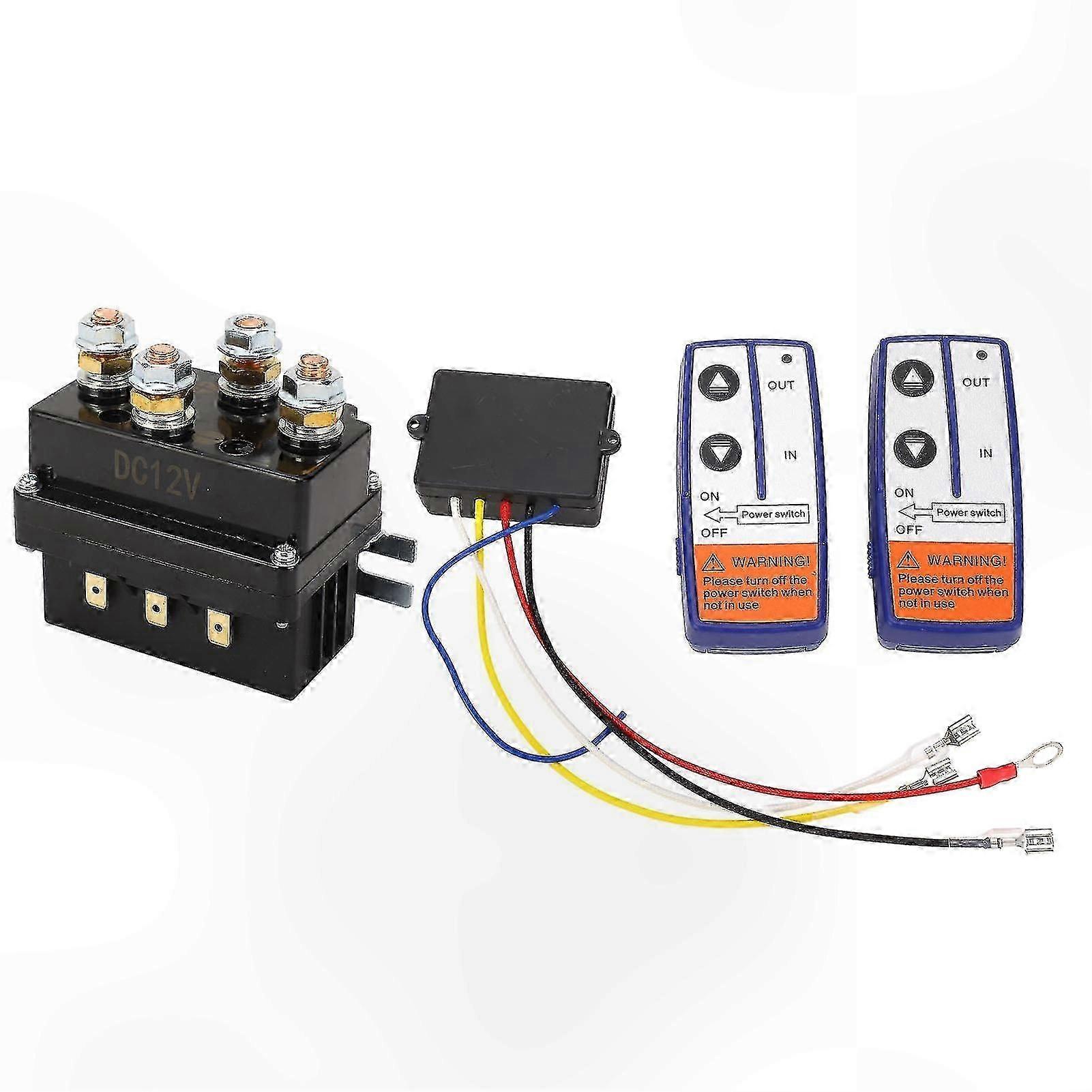 12V 250A Winch Relay Wiring Kit with Remote Control for Off-Road Vehicles