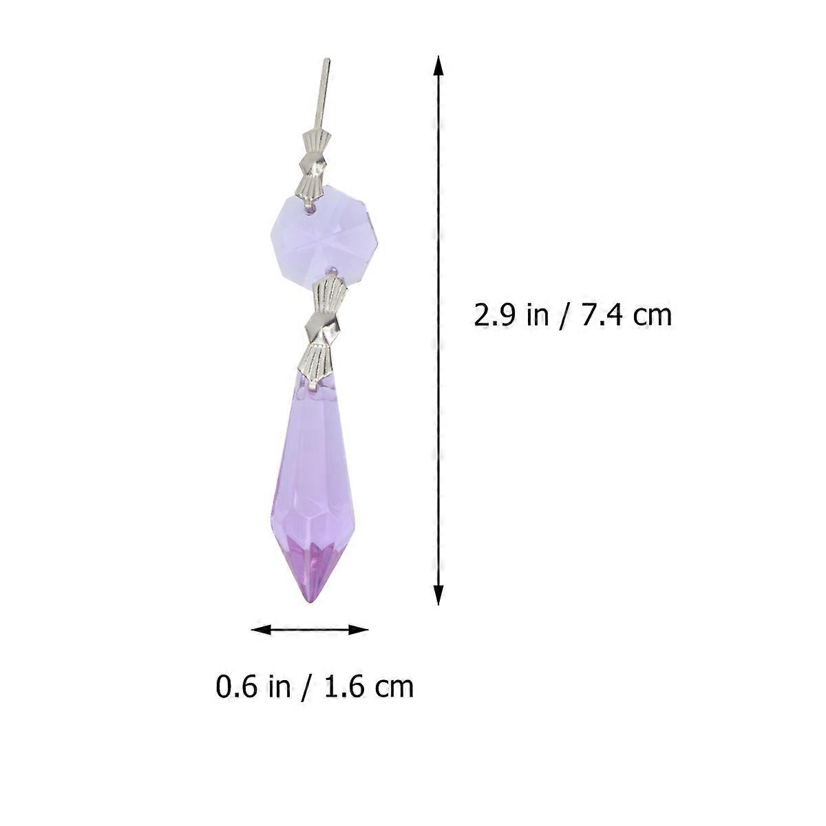 Hanging Crystal Beads Ornaments For Ceiling Lights Assorted Color Reflective Effect Pointed Beads 1 Package