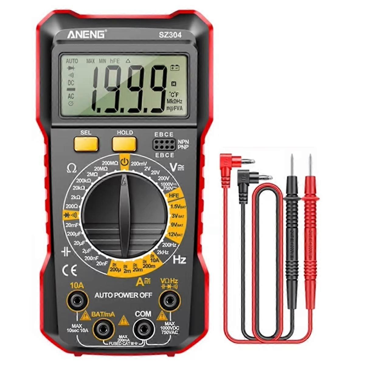 SZ304 Digital Multimete True RMS Handheld Multifunction High Tester NCV Votage Current Resistance