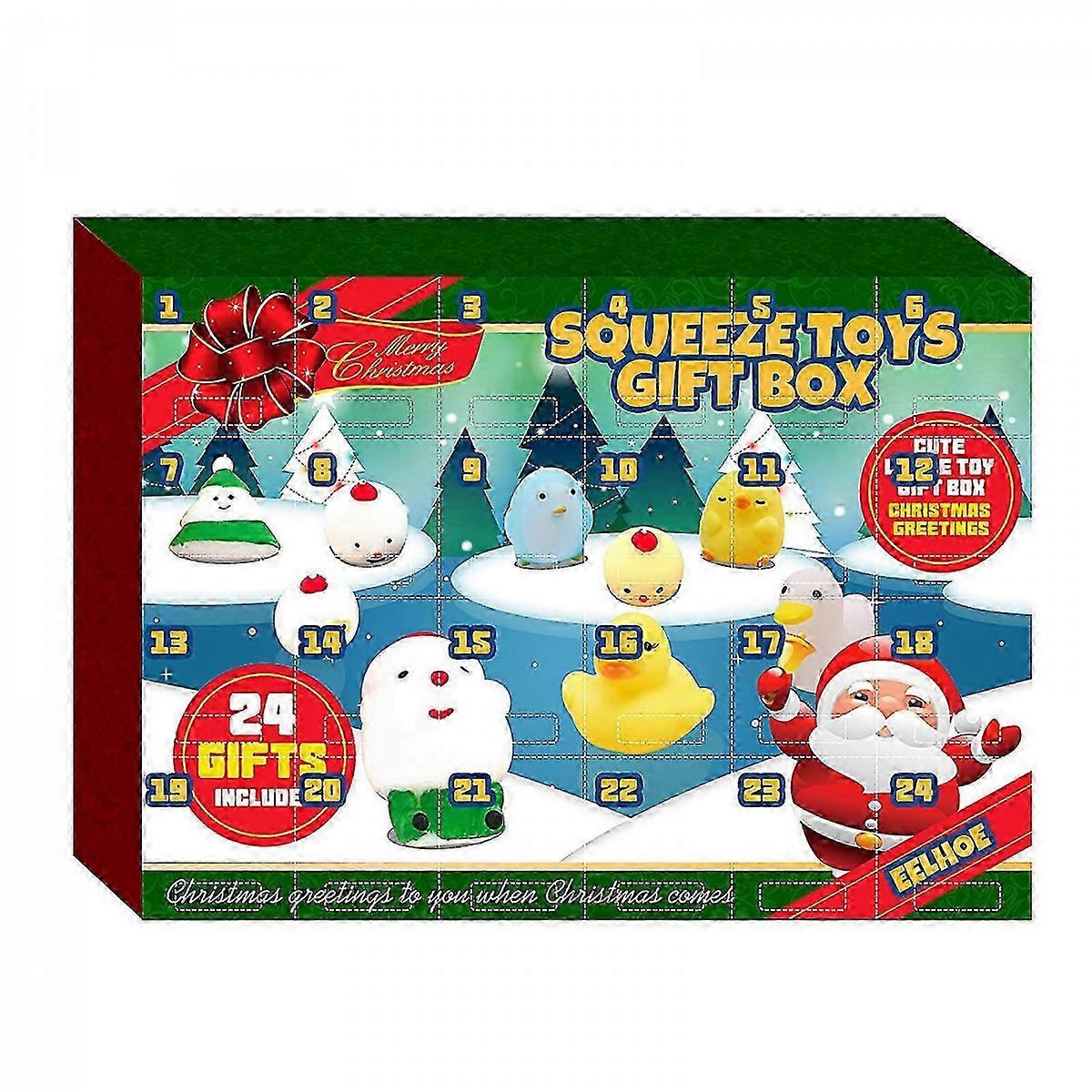 Advent Calendar 24 Days with Christmas Squishy Toy Surprises 2025