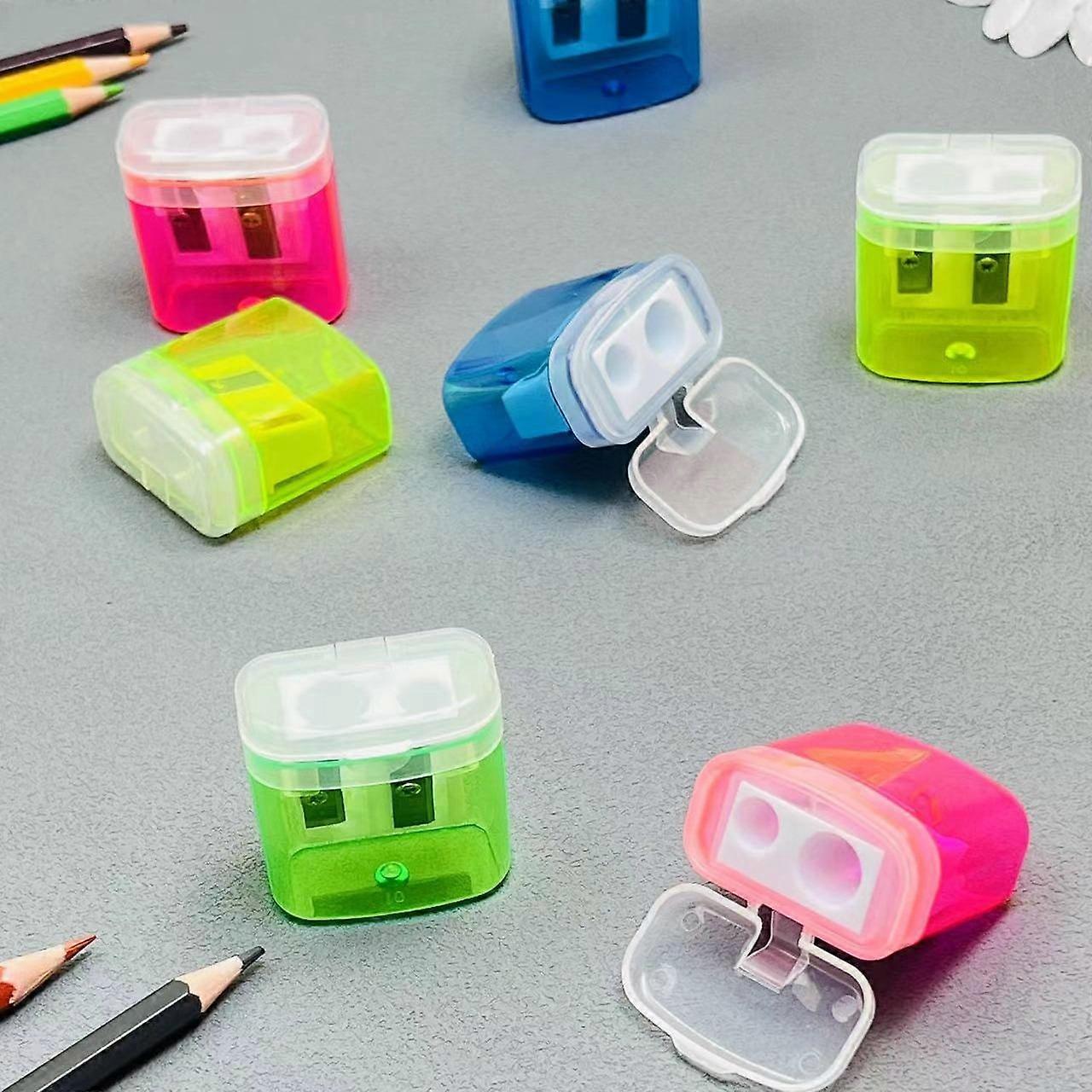 Zynic 2* Pencil Sharpener Pen Two-hole Pencil Sharpener, Rotating Planer Sharpener, Student Stationery