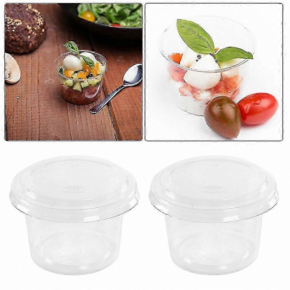 100 Count 120ml Portion Cups with Lids for Sauces Yogurt Jelly Pudding Storage Solution