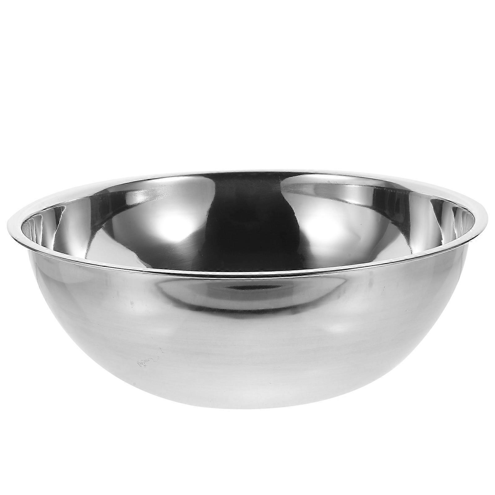 Silver Stainless Steel Basin for Storage Use Kitchen Vegetable Mixing Basin