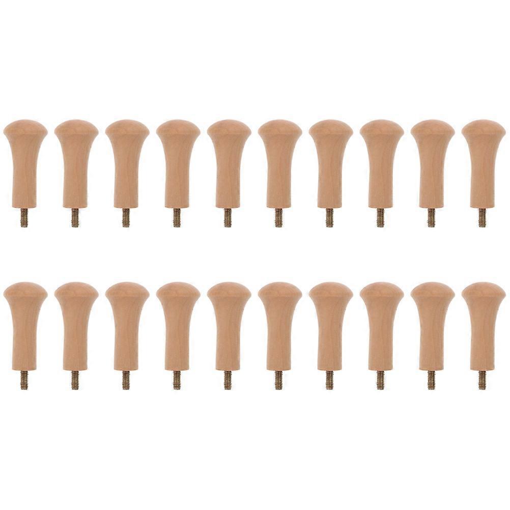 Screw-on Shaker Peg 100 Pcs Wooden Hooks For Hanging Utility In Bathroom Kitchen With Light Brown Finish