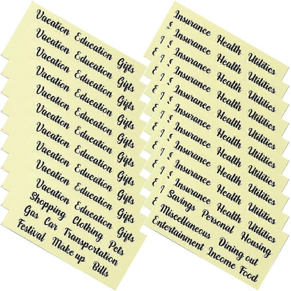 Daily Use Cash Envelope Labels 30 Sets Budget Accessory Labels for Friends 17X9CM Black Decorative Labeling