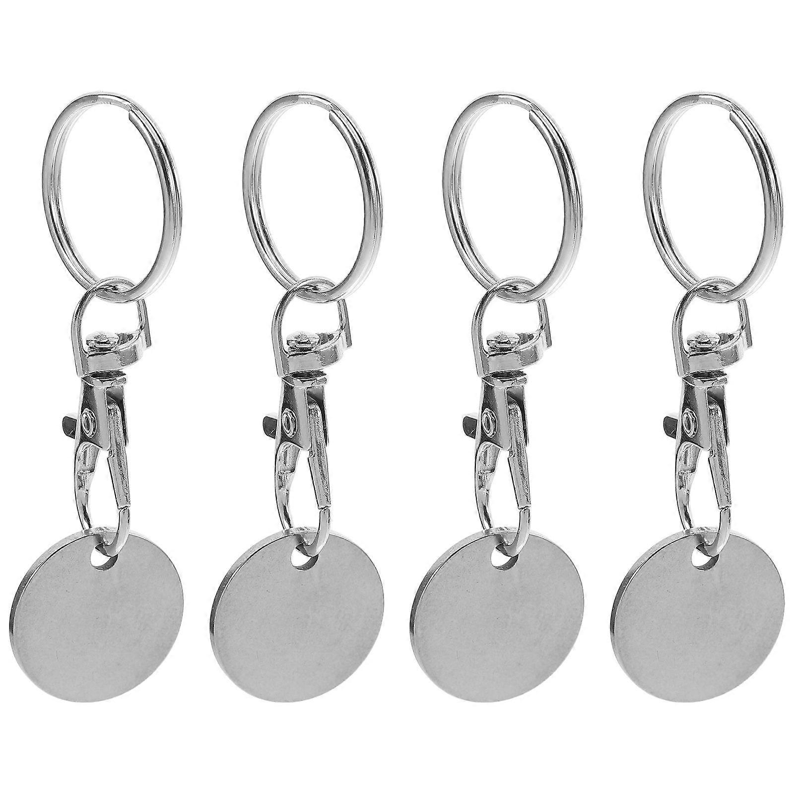 Stainless Steel Key Ring for Shopping Cart Token 16Pcs Pack
