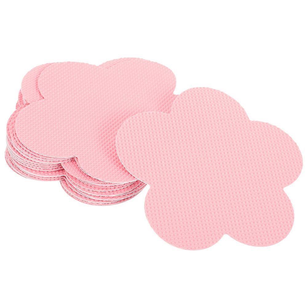Flower Non Slip Stickers 60Pcs For Bathtub Use Safety Enhancement Pink Colored Adhesive Square Shape Suitable For Home