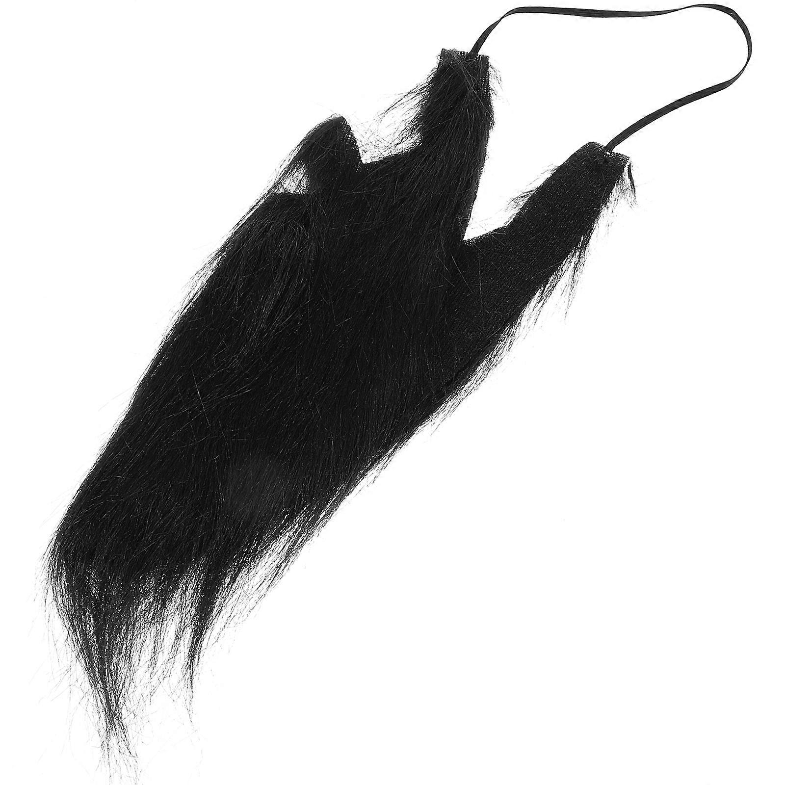 False Beard Prop Fake Beard for Decoration 4Pcs Black Plush Material
