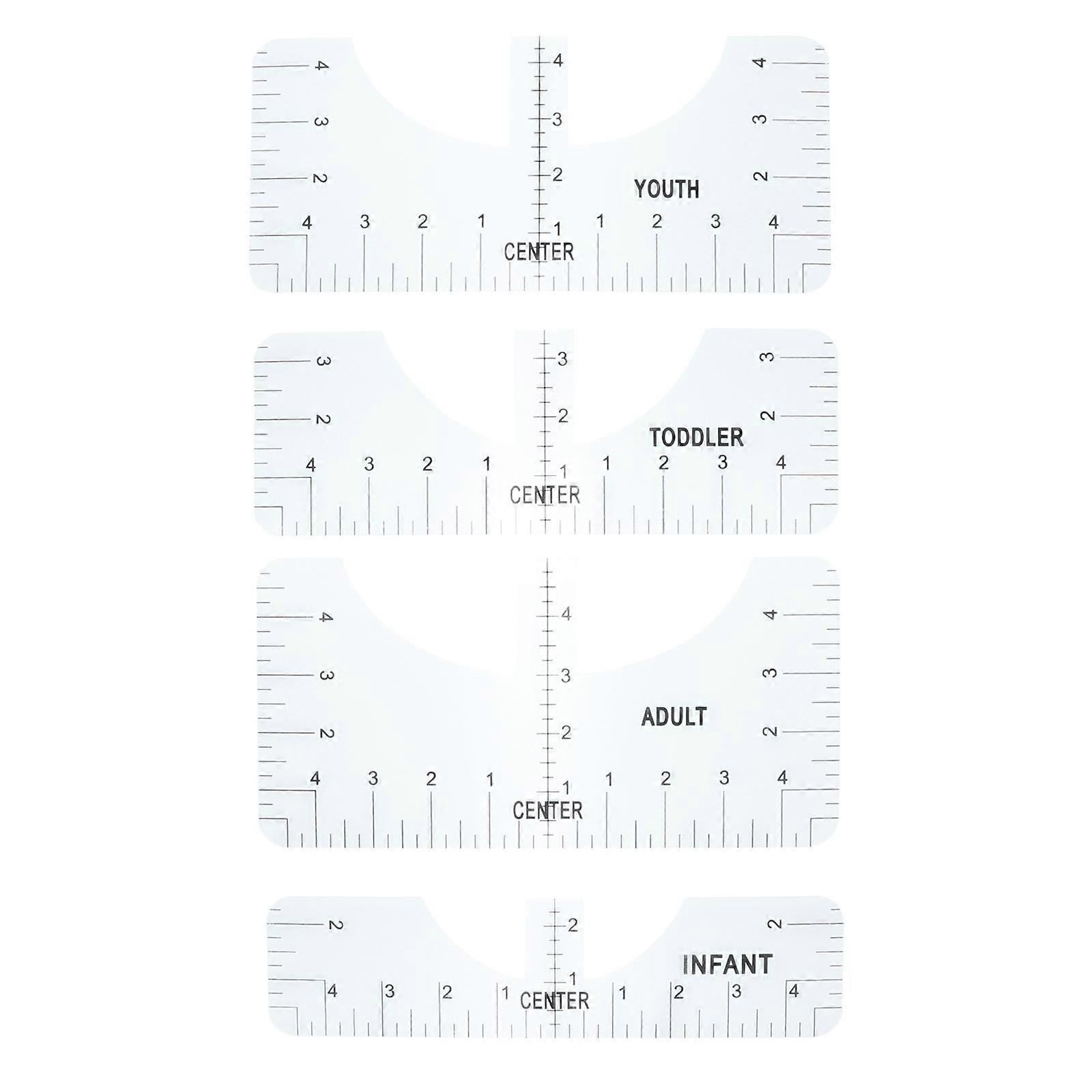 Acrylic T-Shirt Measuring Ruler for Accurate Design 8Pcs Kit